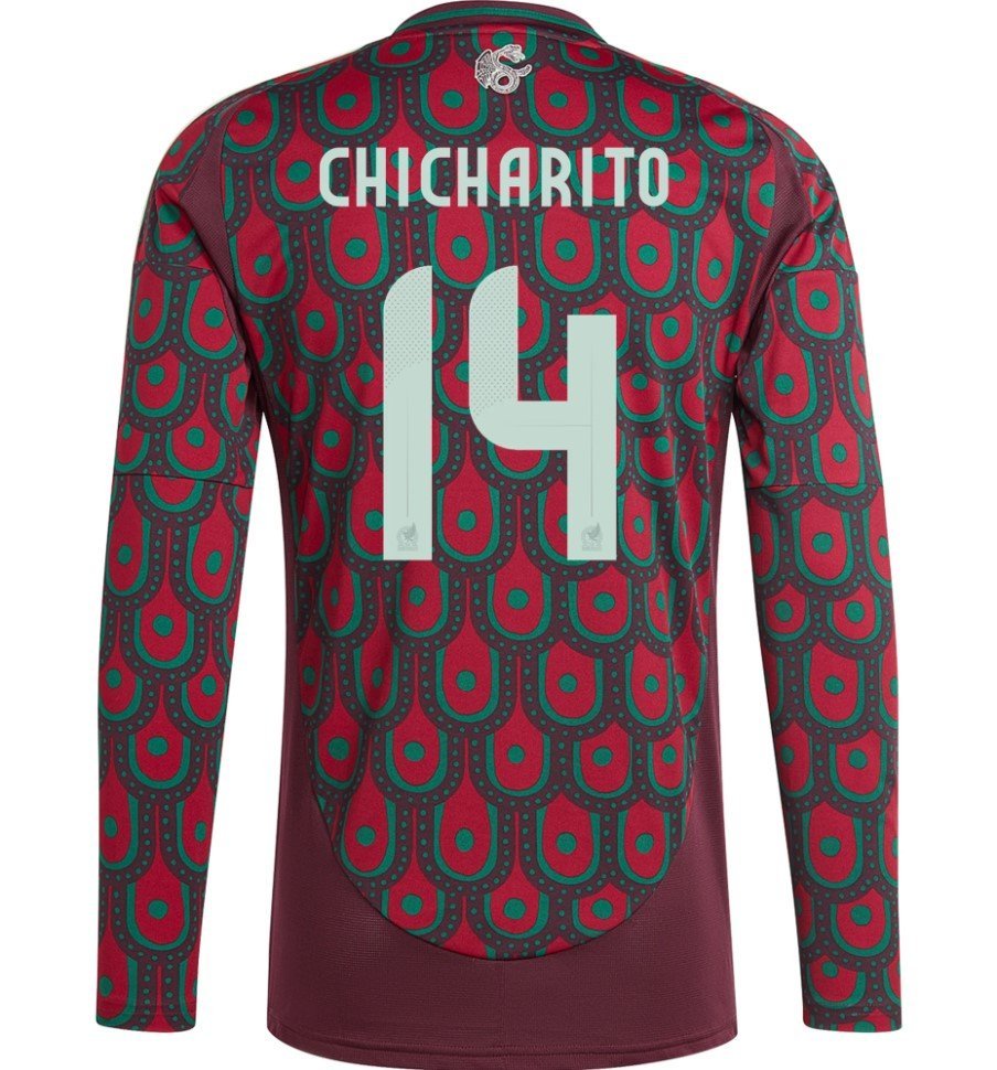 Chicharito Mexico 2425 Long Sleeve Home Jersey