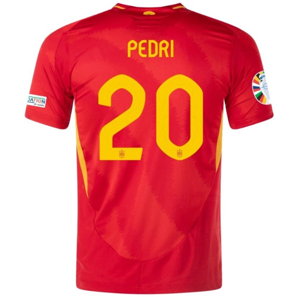 Maillot Pedri Espagne EURO 2024 #20 Barcelone - Signé Main - Certificat + Vidéo