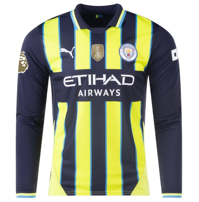 Manchester City 2425 Away Long Sleeve Jersey.
