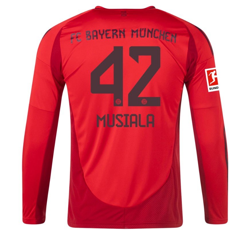 Musiala Bayern Munich 2425 Home Long Sleeve Jersey