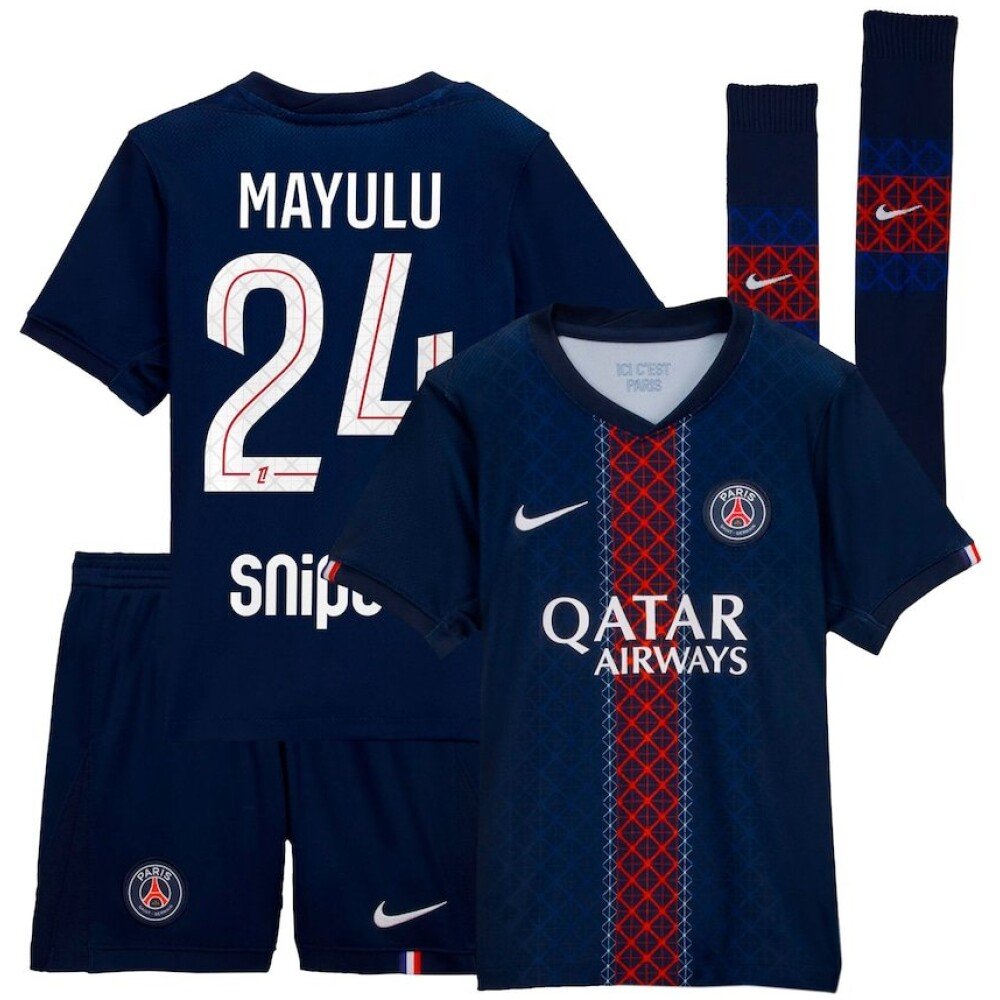 Flocage officiel Mayulu N°24 ligue 1 PSG 25/26 Home vendeur