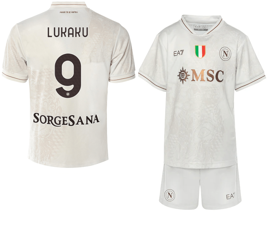 Lukaku SSC Napoli 25/26 Away Kids Kit - JerseyMotion -