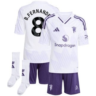 B. Fernandes Manchester United 25/26 Away Kids Kit