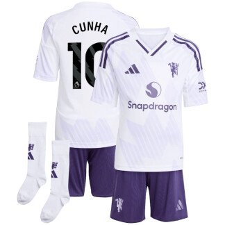 Cunha Manchester United 25/26 Away Kids Kit