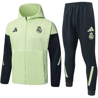 Real Madrid 25/26 Light Green Hooded Tracksuit