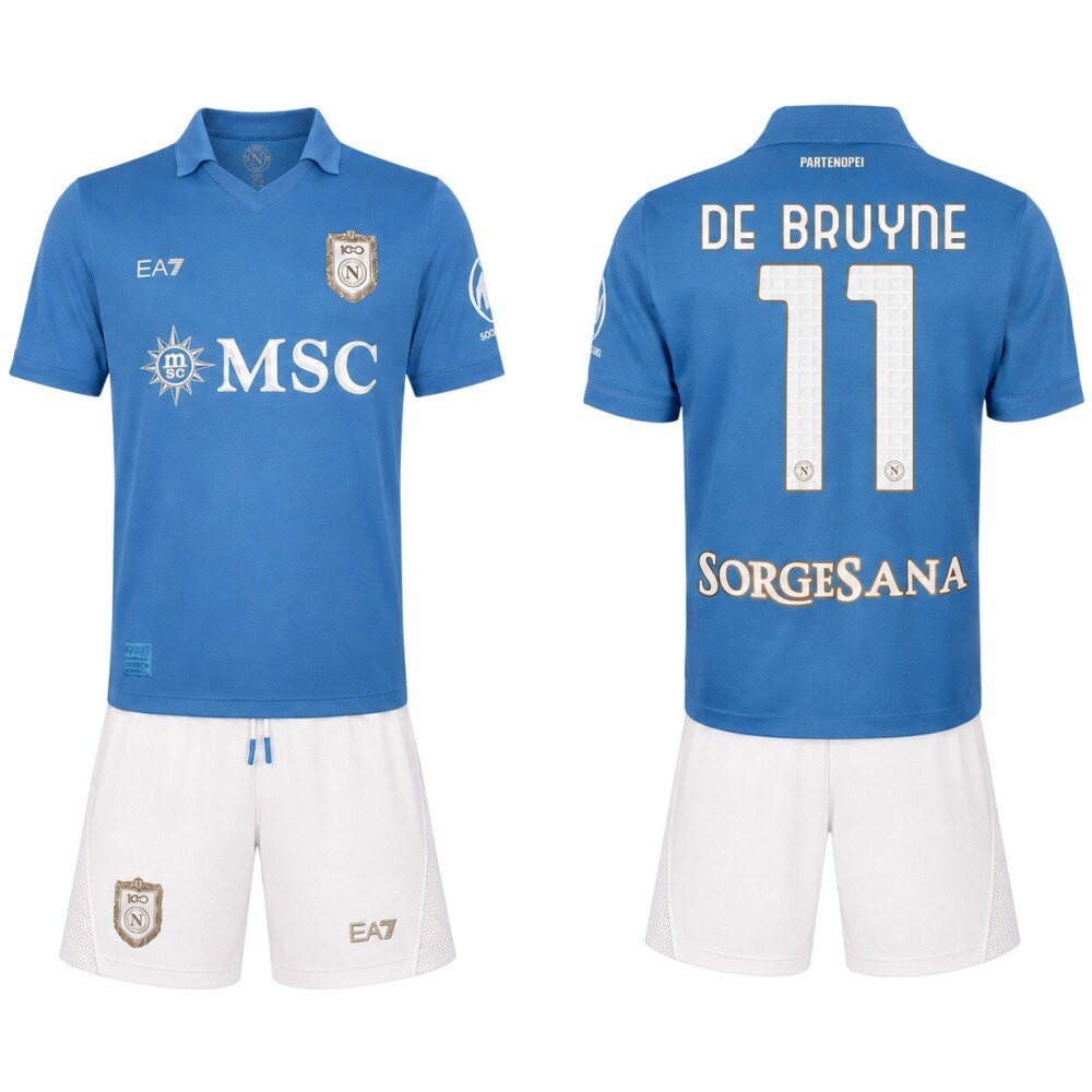 De Bruyne SSC Napoli 25/26 Home Kids Kit - JerseyMotion -